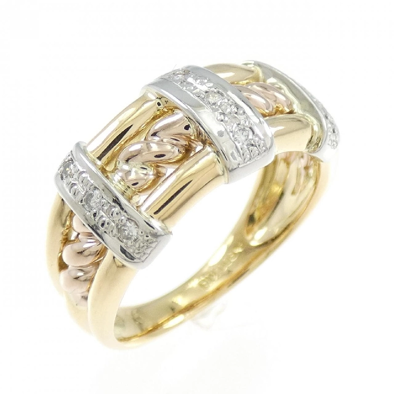 Nhẫn kim cương K18YG/PT900/K18PG 0.09CT 667839