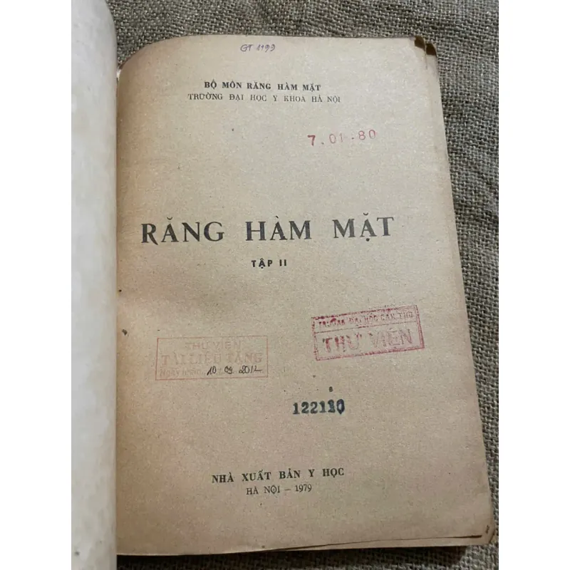 SÁCH Y - RĂNG , HÀM MẶT TẬP 2 - XB 1979, KHỔ LỚN, HƠN 200 TRANG 571828