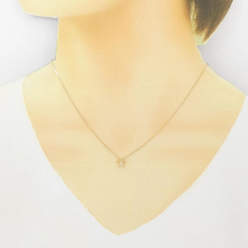 K18YG Ruy băng Dây chuyền kim cương 0.01CT - Hàng hiệu Chính hãng 861738