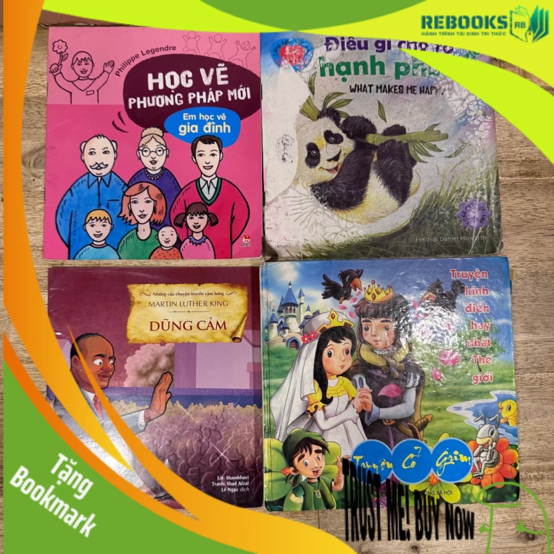 (TẶNG BOOKMARK) Combo 4 cuốn thiếu nhi chọn lọc, bìa cứng+ mềm, mới 60% RBK2108 941825