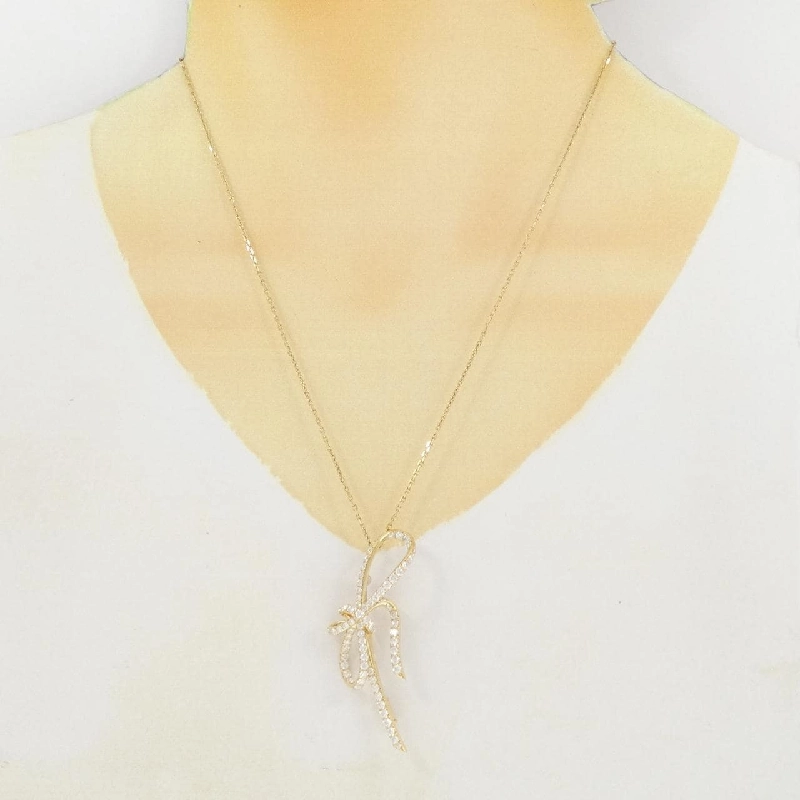 K18YG Dây chuyền kim cương hình ruy băng 2.28CT - Hàng hiệu Chính hãng 847243