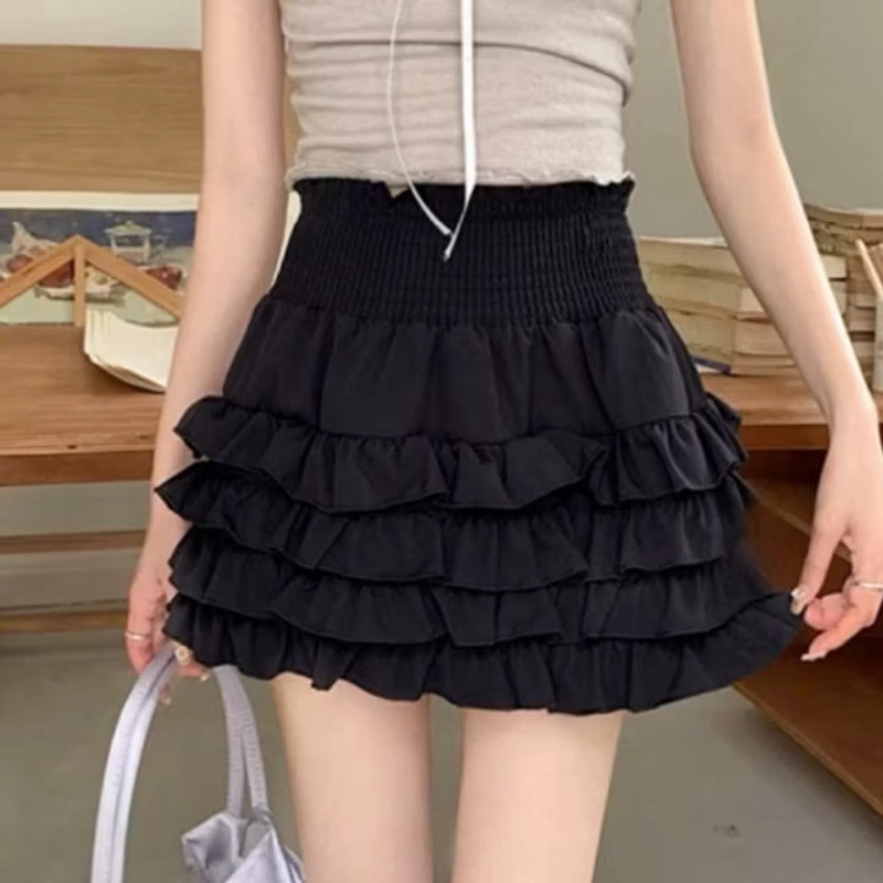 Chân váy nhún bèo eo chun size S 464031