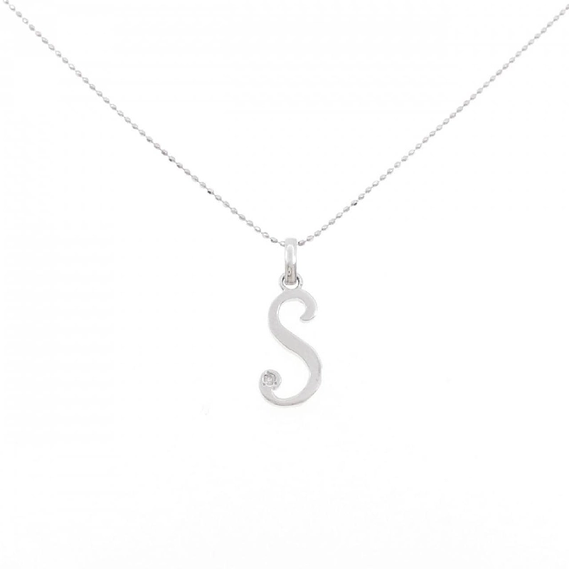 K18WG Chữ cái S Dây chuyền kim cương - Hàng hiệu Chính hãng 856742