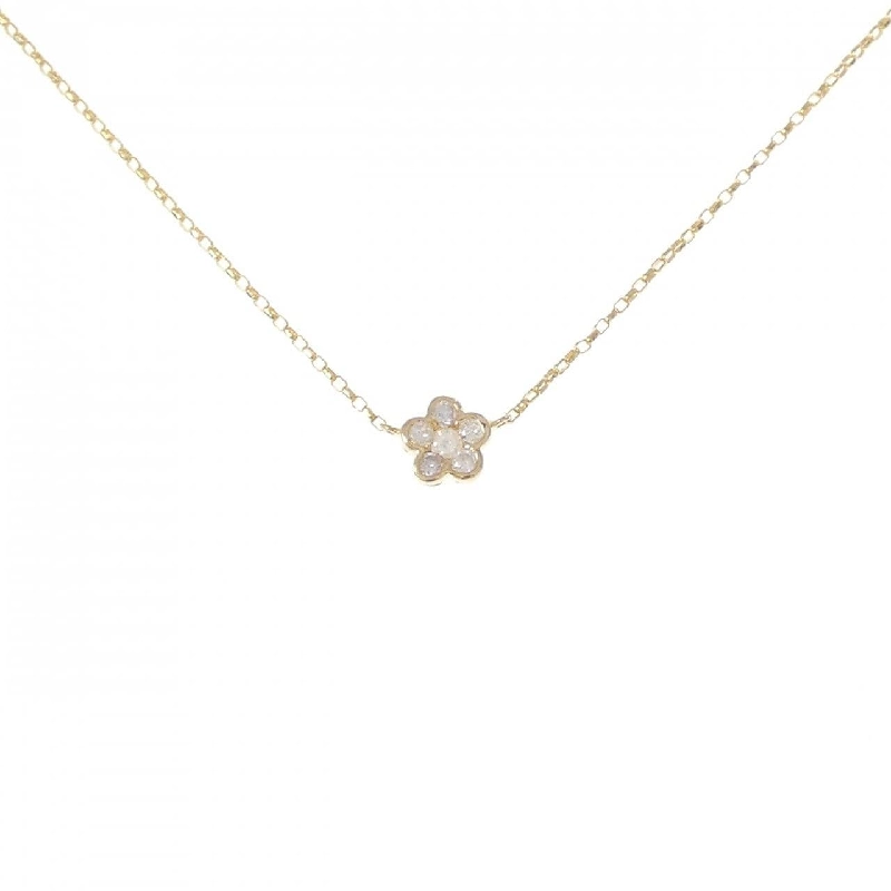 K18YG Hoa Kim Cương Dây Chuyền 0.10CT - Hàng hiệu Chính hãng 856456