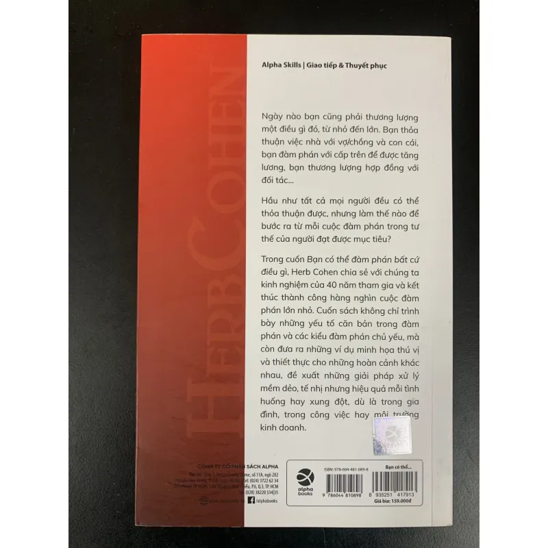 (Sách cũ) Bạn có thể đàm phán bất cứ điều gì - Herb Cohen 931741
