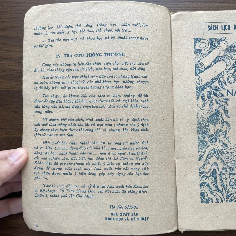 Sách lịch kiến thức phổ thông 1984 997104
