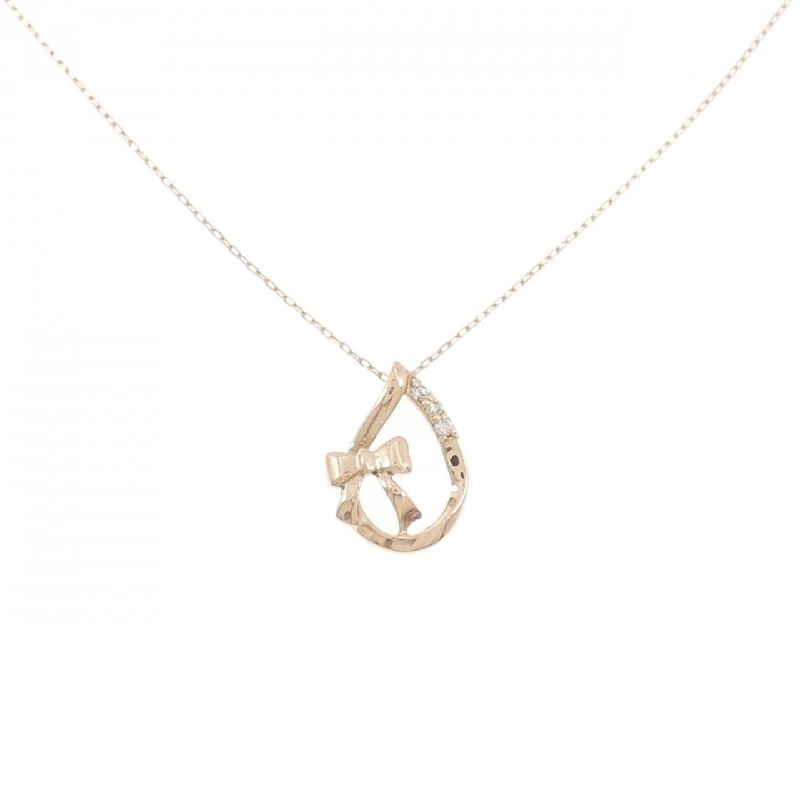 K10PG Ruy băng Dây chuyền kim cương 0.02CT - Hàng hiệu Chính hãng 859306