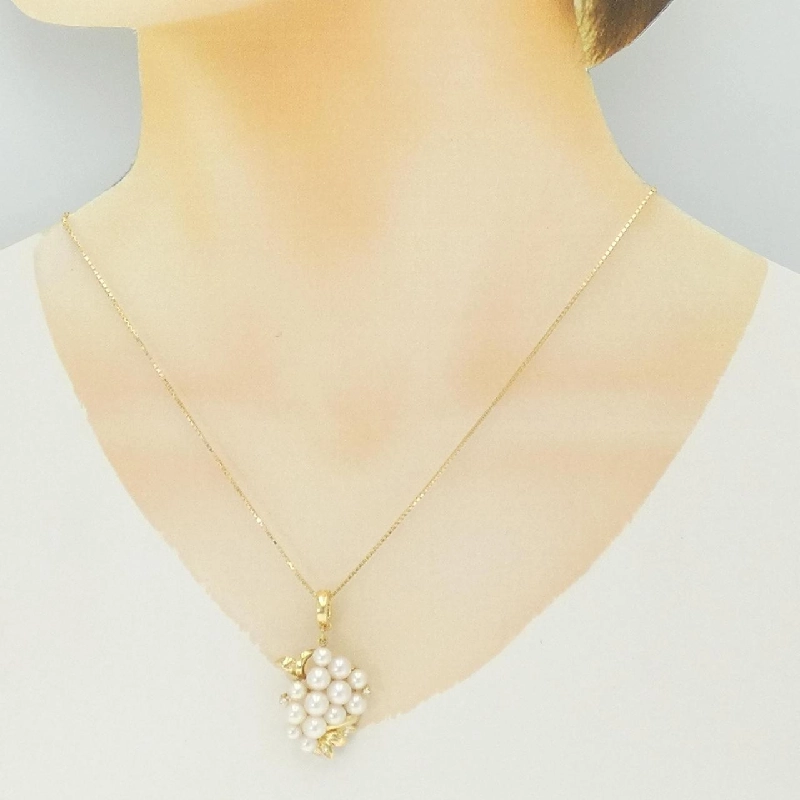 K18YG Ngọc trai Akoya Dây chuyền - Hàng hiệu Chính hãng 856474