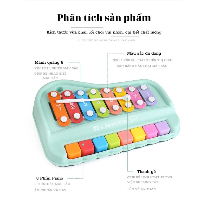 Đàn piano cho bé kết hợp xylophone, dạy bé nhận biết màu sắc và âm thanh 21379