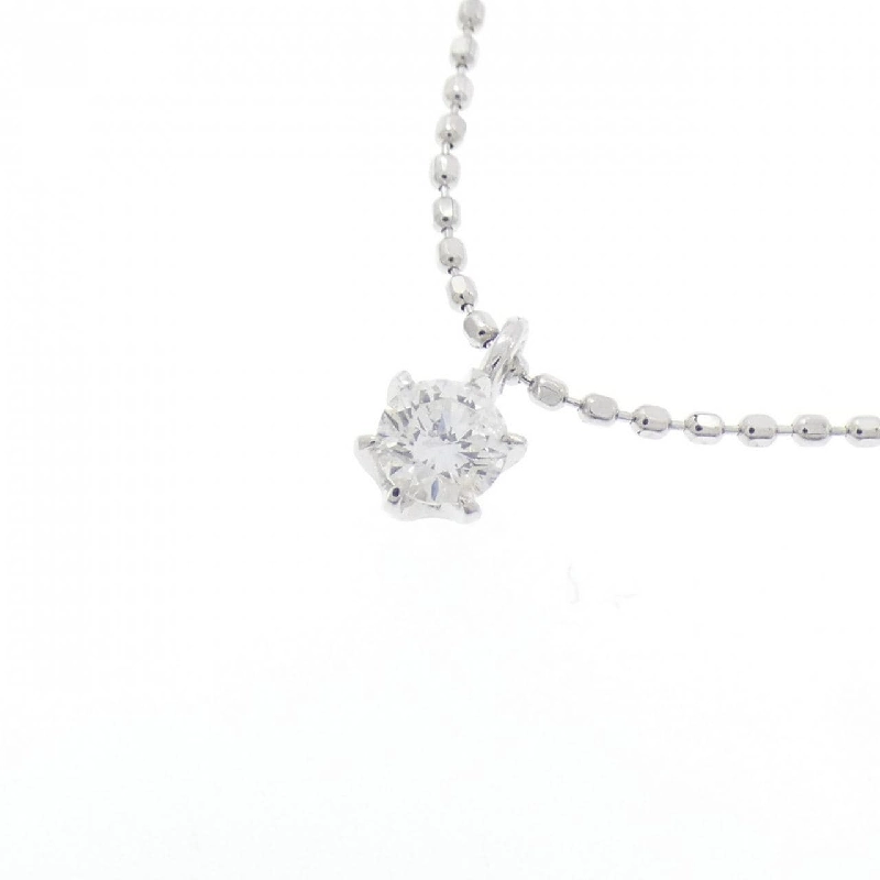 K18WG Solitaire Dây chuyền kim cương 0.1CT - Hàng hiệu Chính hãng 856992