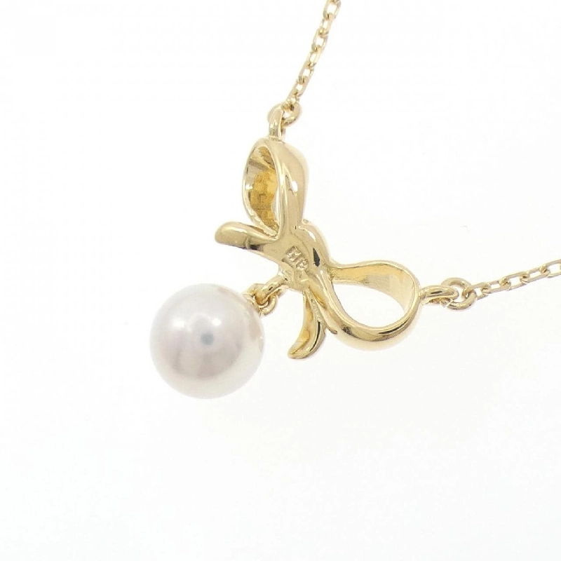 K18YG Ruy băng Ngọc trai Akoya Dây chuyền 6.5mm - Hàng hiệu Chính hãng 856498