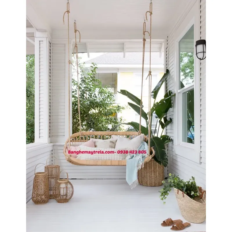 Ghế xích đu đôi mây tre đan 747237