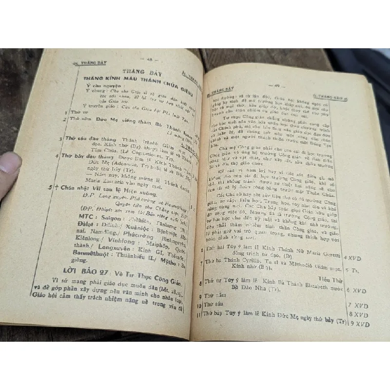 Lịch công giáo địa phận sài gòn 604369