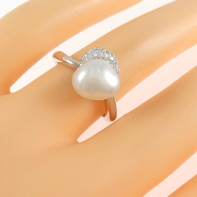 Nhẫn ngọc trai trắng K18WG 8mm - Hàng hiệu Authentic 854541