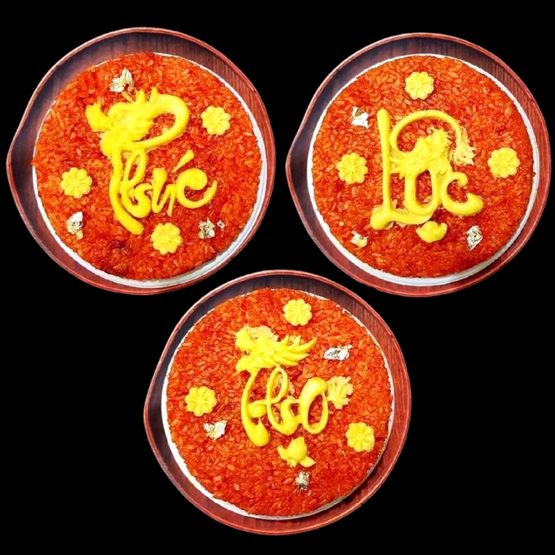 Bộ 3 khuôn silicon ép xôi, làm rau câu, làm bánh Phúc Lộc Thọ loại 13 cm - Mã số 1233 338679