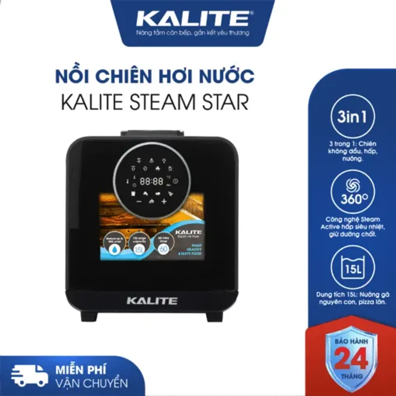 Nồi chiên hơi nước KALITE STEAM STAR 15 lít, đa năng 585445