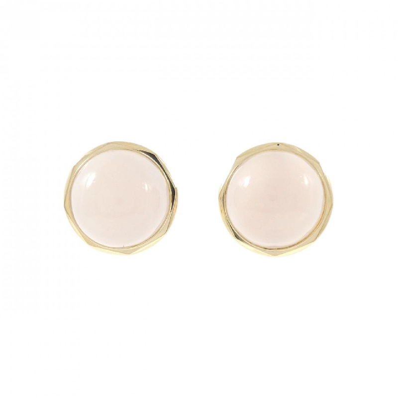 K18YG Bông tai đá hồng - Hàng hiệu Chính hãng 870197