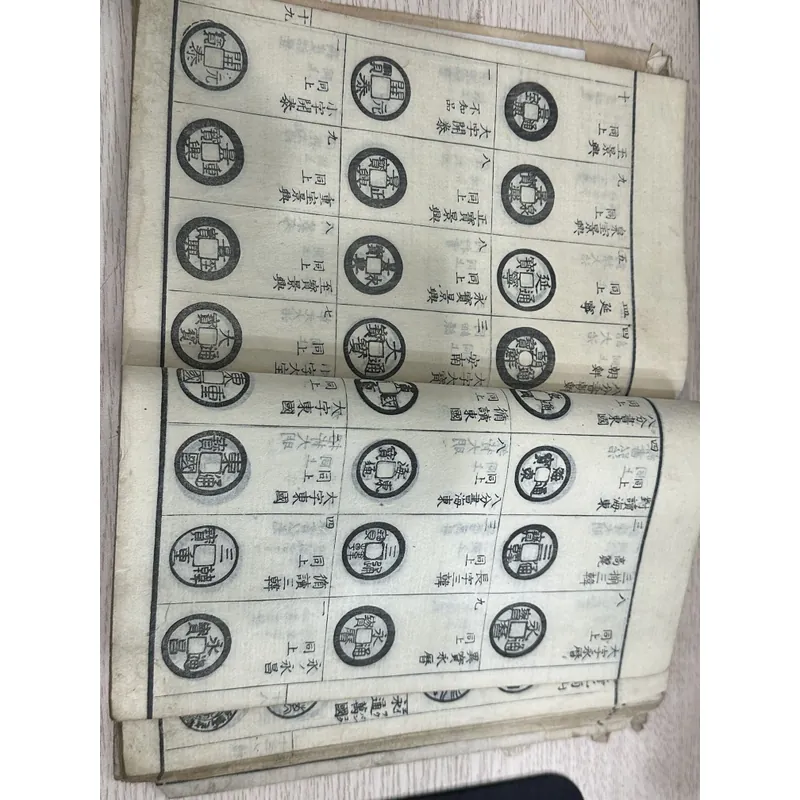 Sách cổ viết về các loại tiền xu.  607375