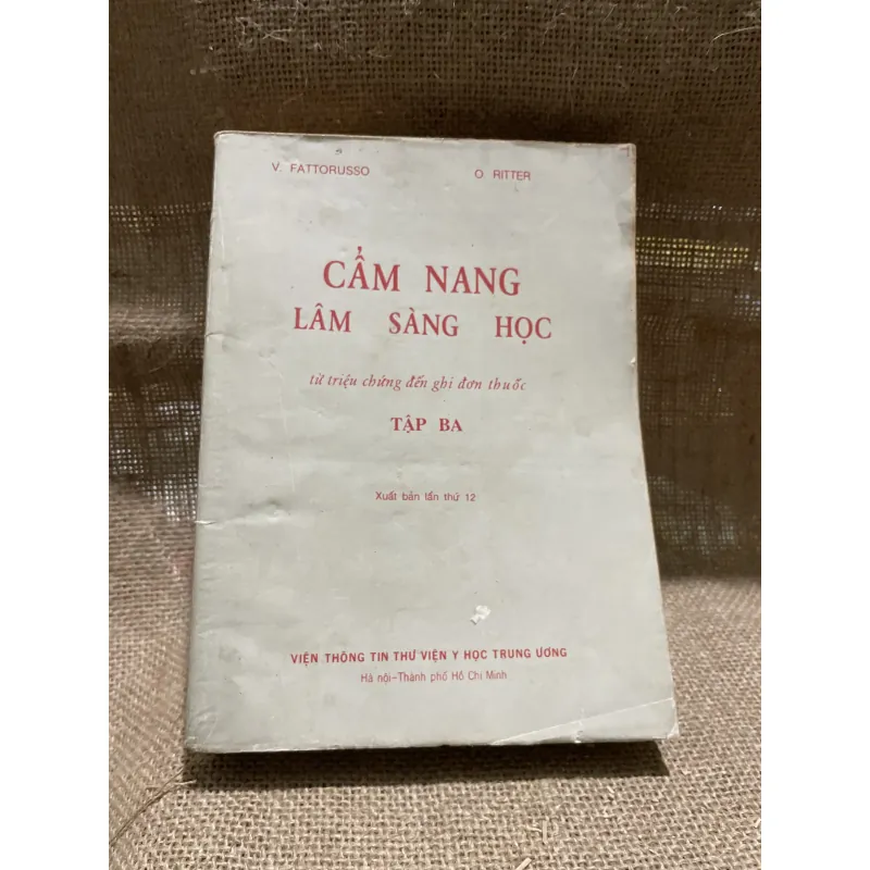  Cẩm nang lâm sàng học  - FATTORUSSO & O. RITTER - tập 3 907767