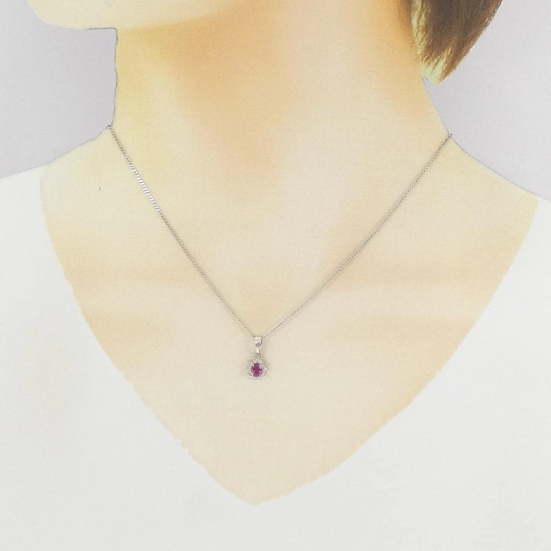 Dây chuyền ruby PT900/PT850 0.33CT - Hàng hiệu Authentic 856670