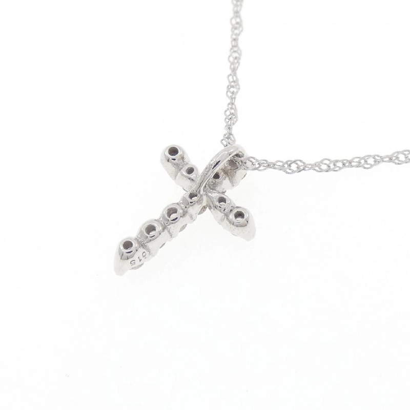 K14WG Dây chuyền kim cương chéo 0.15CT - Hàng hiệu Authentic 858244