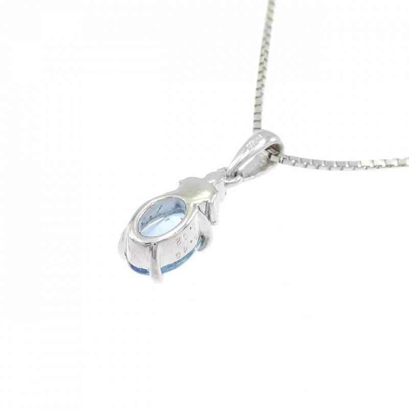 Dây chuyền aquamarine PT900/PT850 0.43CT - Hàng hiệu Authentic 855611