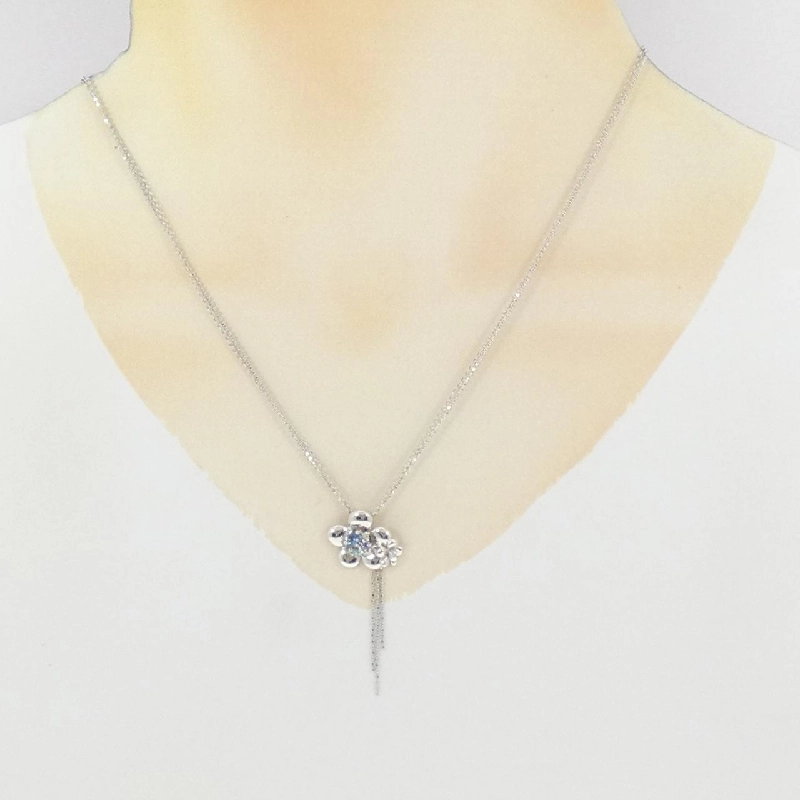 K18WG Hoa Đá Màu Dây Chuyền - Hàng hiệu Chính hãng 857726