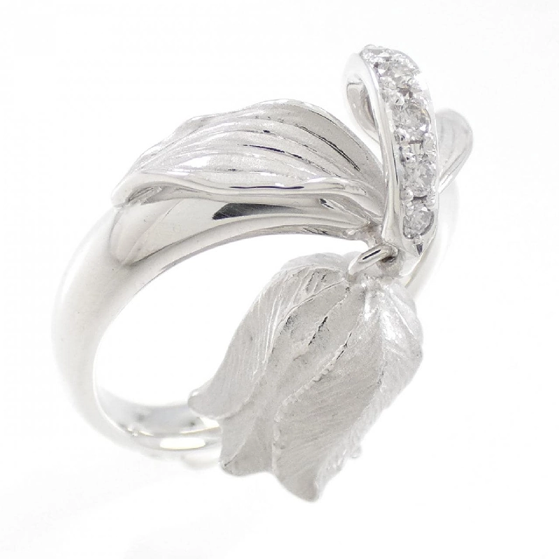 Nhẫn kim cương hoa K18WG 0.08CT 672195