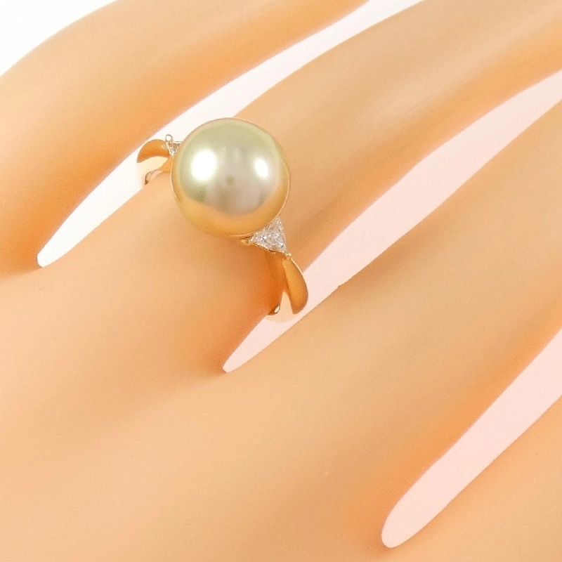 Nhẫn ngọc trai trắng K18YG 9.3mm - Hàng hiệu Authentic 850790