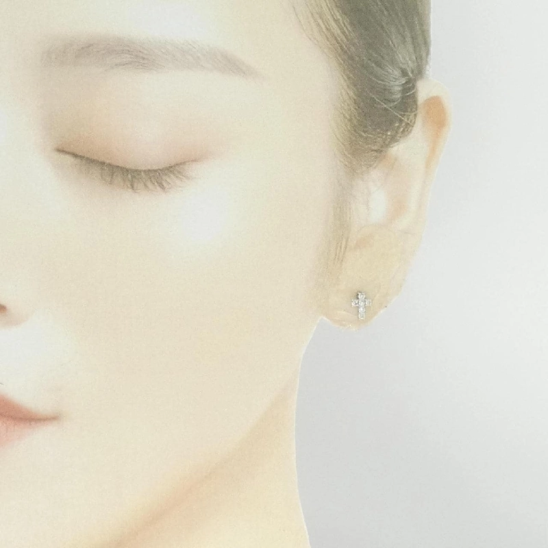 K18WG Bông tai kim cương chéo 0.24CT - Hàng hiệu Chính hãng 870715