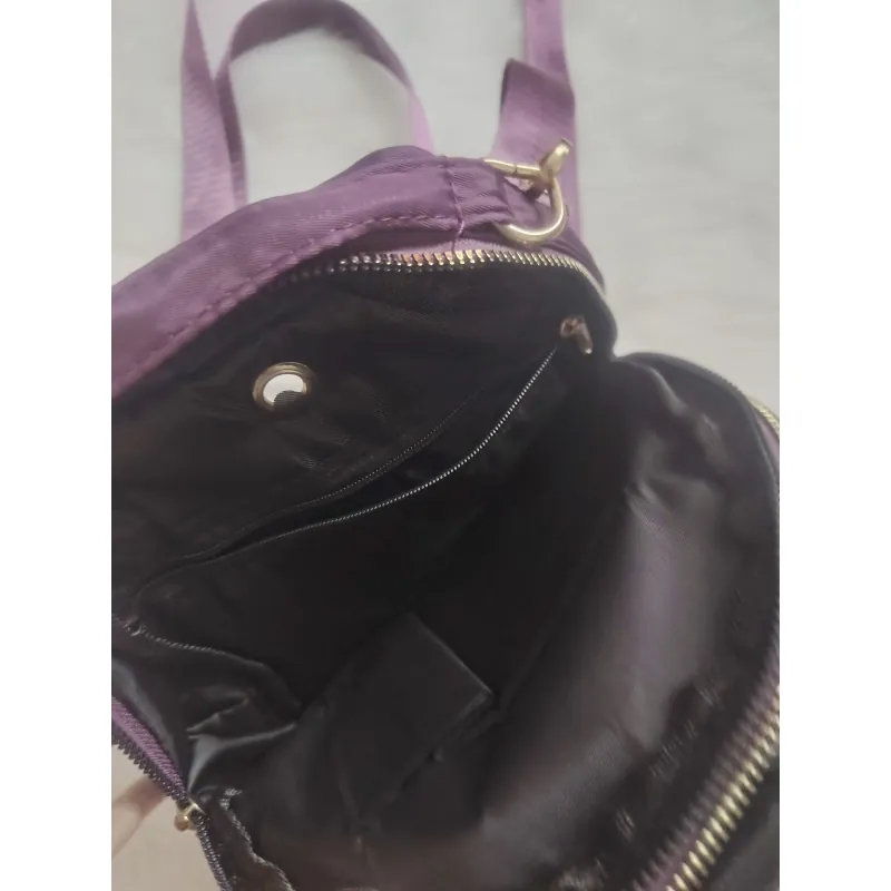 Túi dù tím nhiều ngăn, có thể làm thành balo mini mới  1022048