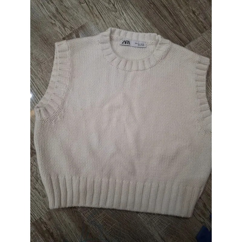Áo len nữ Zara trắng size S 599932