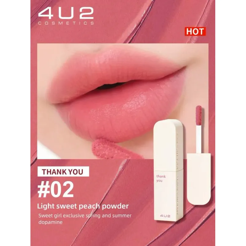 Son kem lì 4U2 thái lan màu 02 hồng baby thank you love you babe 564661