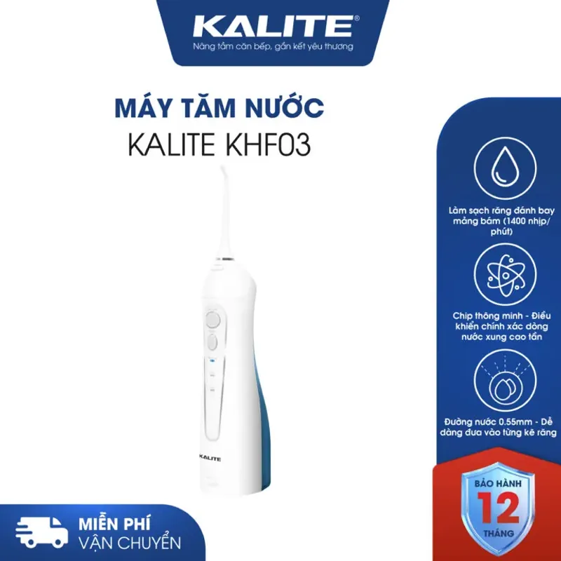 Máy tăm nước Kalite KHF03 làm sạch răng đánh bay mảng bám 717105