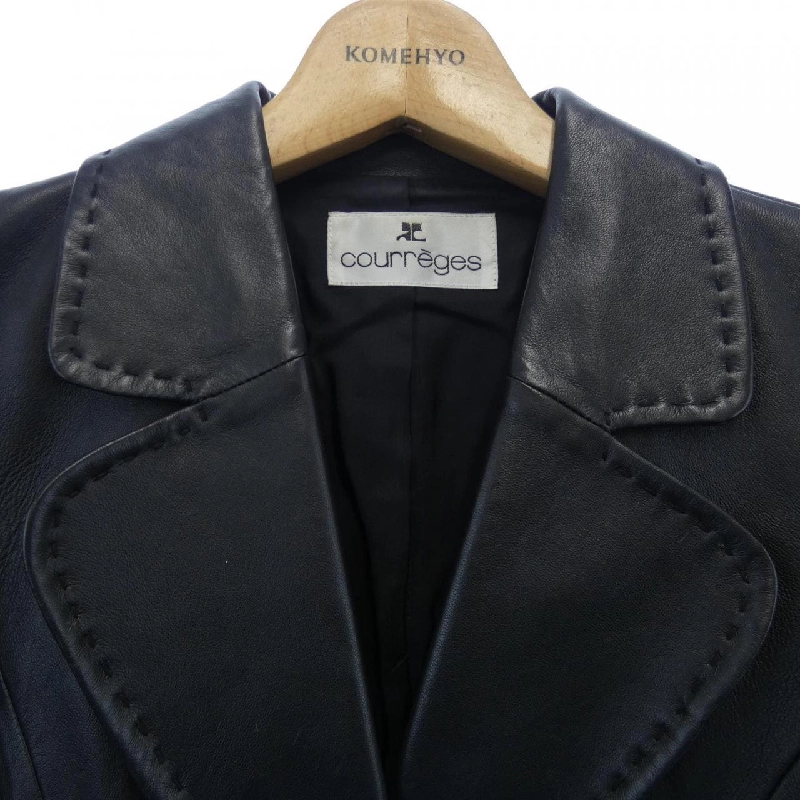 【Mã giảm giá】Áo khoác da Courreges 642852