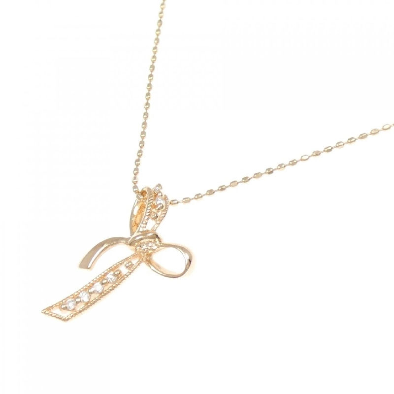 K10PG Dây chuyền kim cương hình ruy băng 0.04CT - Hàng hiệu Chính hãng 859925