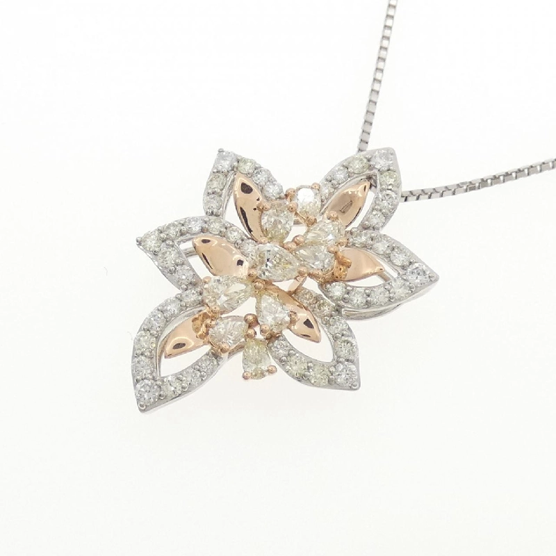 Dây chuyền kim cương hoa PT950/K18PG/PT850 0.85CT - Hàng hiệu Chính hãng 861814