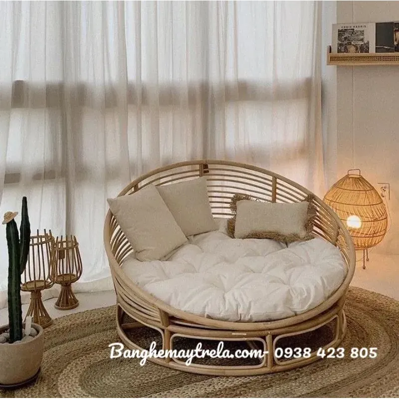 Giường thư giãn mây tự nhiên dáng tròn 712399