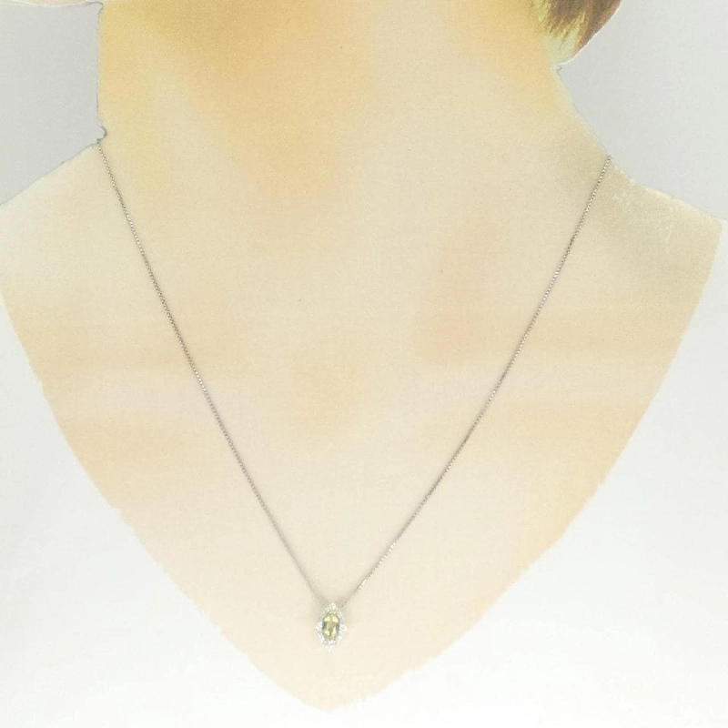 K18WG Dây chuyền Quarzt 0.32CT - Hàng hiệu Chính hãng 858635