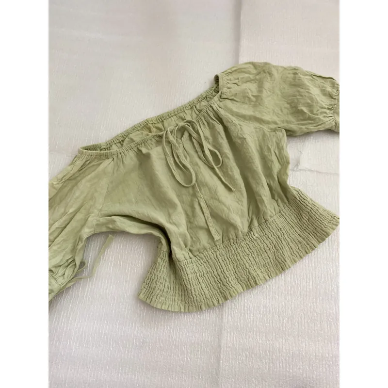 Áo kiểu xanh bo chun 720344