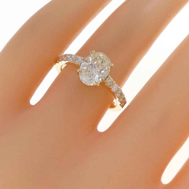 Nhẫn kim cương K18YG 1.531CT VLY SI2 cắt oval - Hàng hiệu Authentic 874058