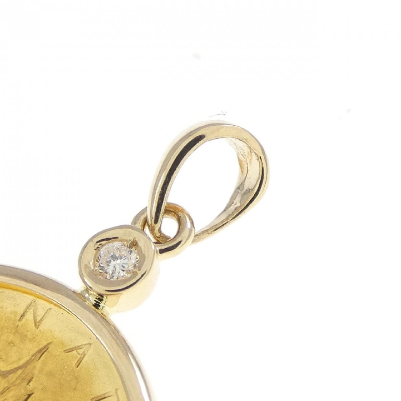 Mặt dây chuyền đồng xu kim cương 750YG (khung) - Hàng hiệu Authentic 871205