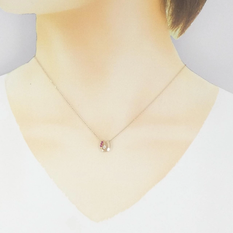 K10YG 2WAY Mặt dây chuyền Ruby - Hàng hiệu Chính hãng 861993