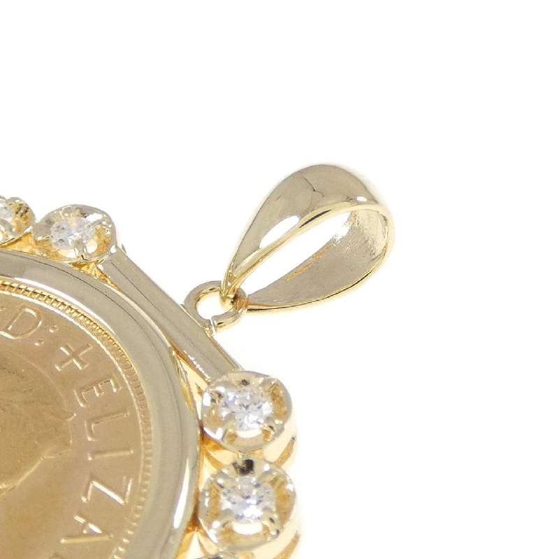 K18YG(khung) Kim cương Đồng xu 0.37CT Mặt dây chuyền - Hàng hiệu Chính hãng 871012