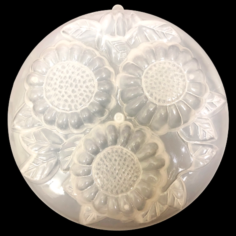 Khuôn rau câu sinh nhật, cưới hỏi 3 hoa cúc kèm lá – Loại 20 cm - Mã số 1195 338644