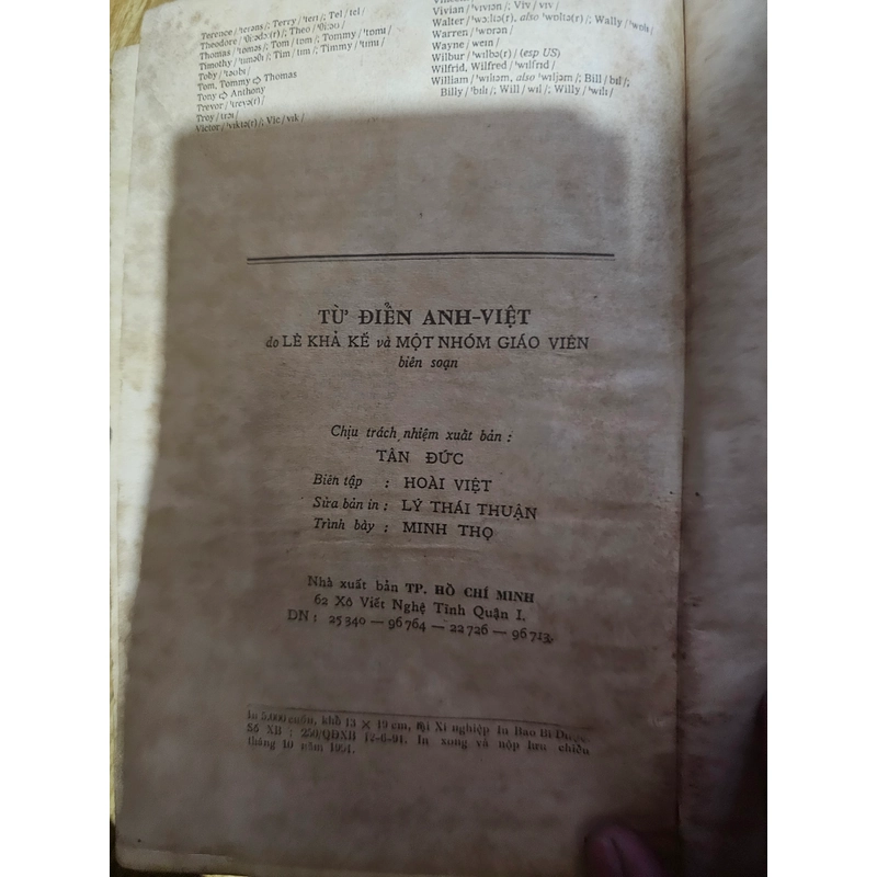 Từ điển Anh Việt bìa cứng, khổ 13 x 19 cm, xb 1991 383804