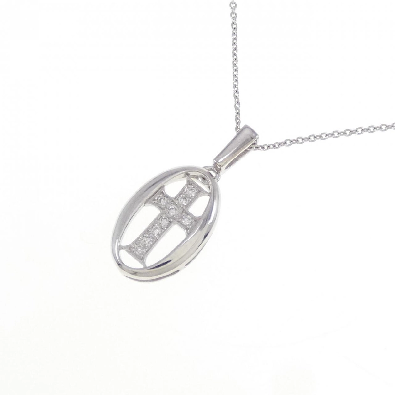 K18WG Dây chuyền kim cương chéo 0.06CT - Hàng hiệu Chính hãng 861750