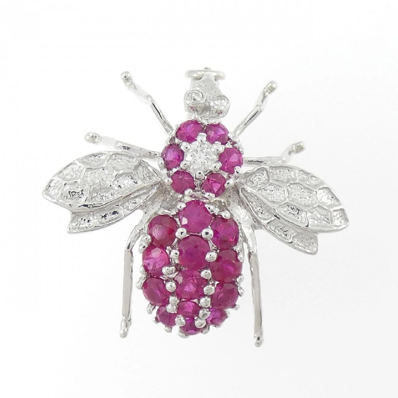 K18WG Ruby Brooch 1.00CT - Hàng hiệu Chính hãng 872209