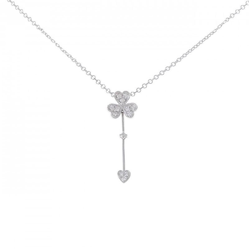 Dây chuyền kim cương hình cỏ ba lá × trái tim PT900/PT850 0.20CT - Hàng hiệu Authentic 860385