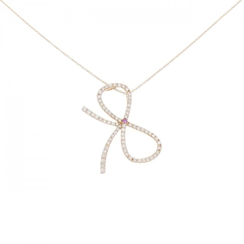 K18PG Nơ Sapphire Dây Chuyền 0.03CT - Hàng hiệu Chính hãng 859424